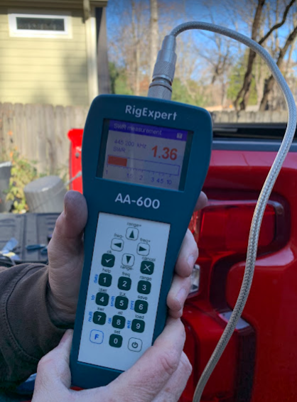 Buzzing out one of our new remote base antennas before installing it on the tower